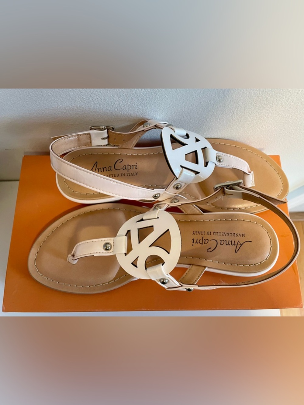 Italian Designer Anna Capri Leather Sandals